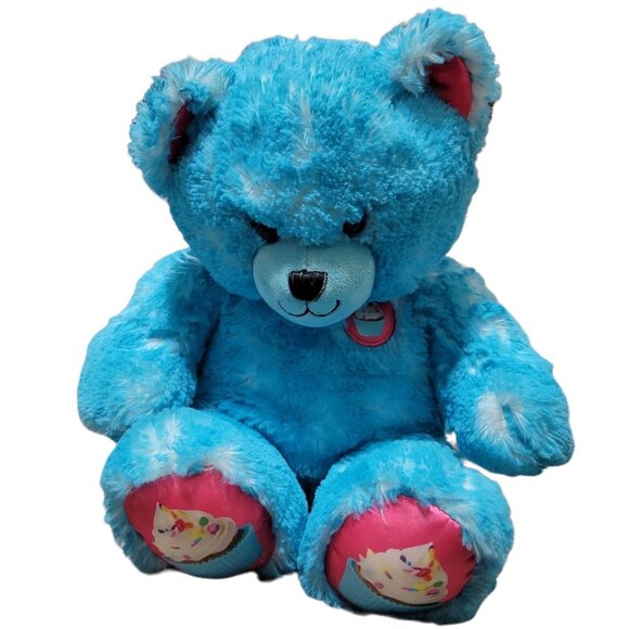 Build A Bear Birthday Cupcake Teddy Plush Blue Celebrate BAB Stuffed Animal - Picture 1 of 7
